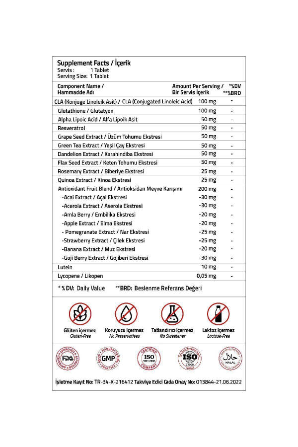 Alfa Lipoic Acid Cla Resveratrol 30 Tablet - 3