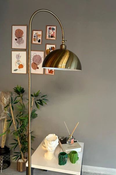 Antique Floor Lamp with Adjustable Head Modern Decorative Metal Living Room Study Room Floor Lamp - BAMYUM (1)