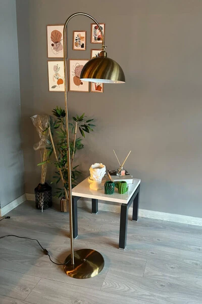 Antique Floor Lamp with Adjustable Head Modern Decorative Metal Living Room Study Room Floor Lamp - 6