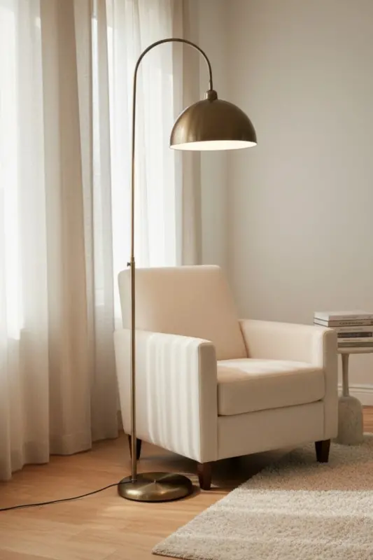 Antique Floor Lamp with Adjustable Head Modern Decorative Metal Living Room Study Room Floor Lamp - 7