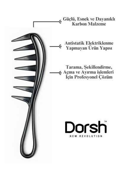 Antistatic Carbon Wide Styling Comb Style Collection - 010 - DORSH (1)
