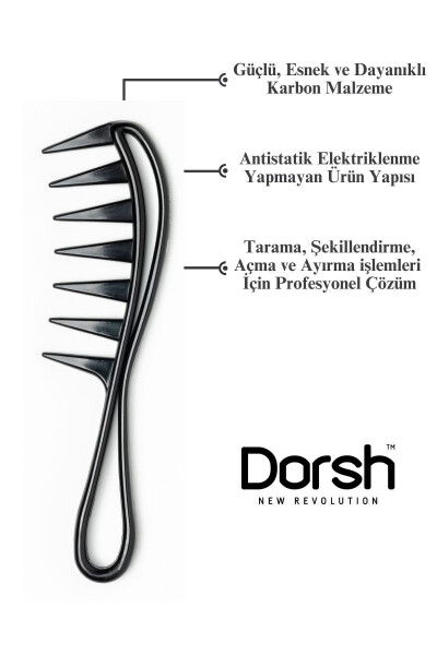 Antistatik Karbon Geniş Şekillendirme Tarağı Style Collection - 010 - DORSH (1)