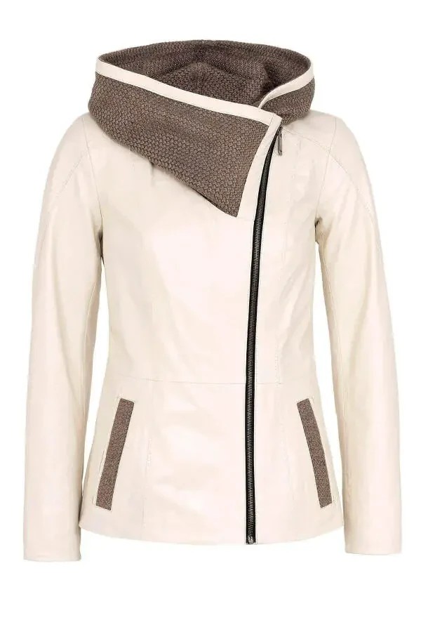 Antonia bej triko kaputli haqiqi teri ayollar paltosi. - 6