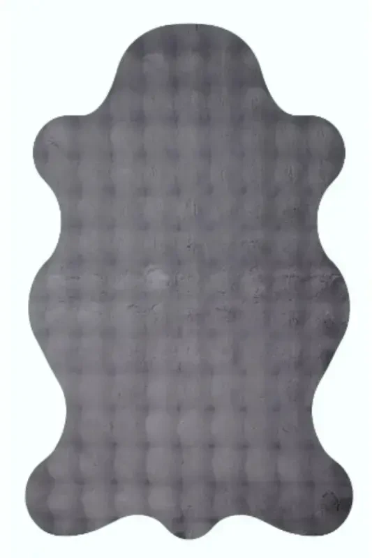 Антрацит Bubble Post Halı Yumuşacık Pufy Kürk Makinede Yıkanır Kaymaz Taban-Kırmızı - 1