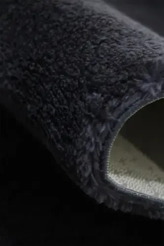 Антрацит Овал Почта Плюшевый Мягкий Моющийся Нескользящий Дот База Антибактериальный Салон Коридор Ковер-Антрацит - 4