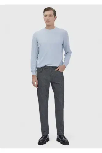 Антрацит рангли тукима Slim Fit Casual пахта аралаш шим - 1