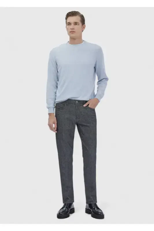 Антрацит рангли тукима Slim Fit Casual пахта аралаш шим - RAMSEY