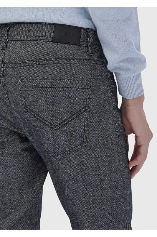 Антрацит рангли тукима Slim Fit Casual пахта аралаш шим - 4