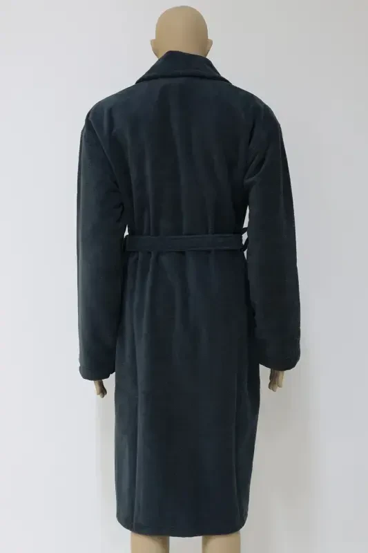 Antracite Unisex Flannel Bathrobe - 4