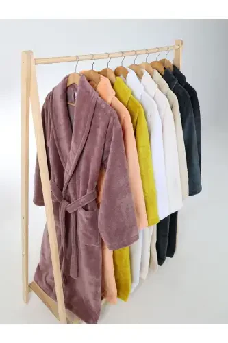 Antracite Unisex Flannel Bathrobe - 6