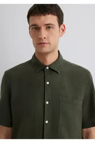 Антрацитовая Льняная Рубашка Regular Fit / Стандартный Крой 0 - 7