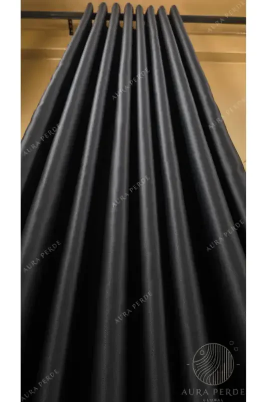 Антрацитовая Затемняющая Штора - Светонепроницаемая Штора Blackout | Без Складок Одно Полотнище | AURAPERDE-Antirasit - 1