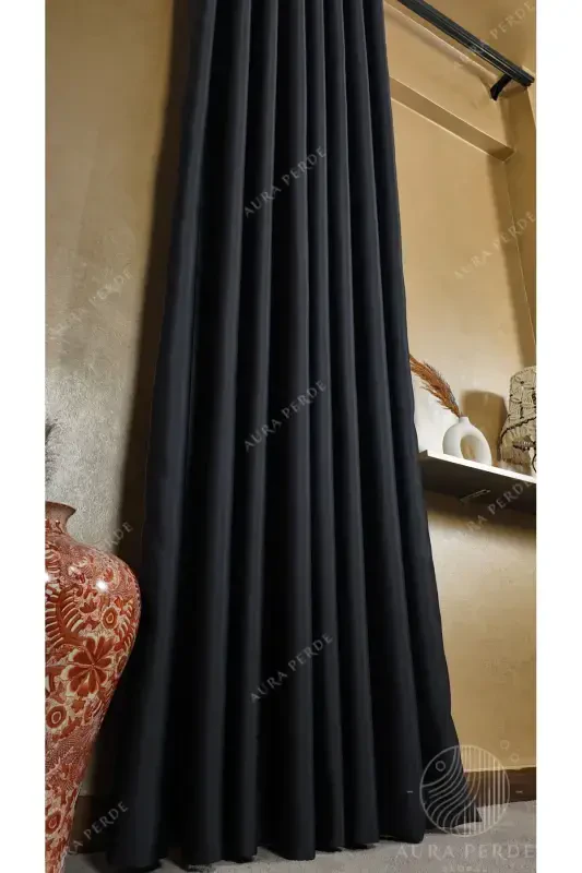 Антрацитовая Затемняющая Штора - Светонепроницаемая Штора Blackout | Без Складок Одно Полотнище | AURAPERDE-Antirasit - 3
