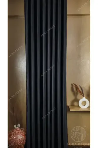 Антрацитовая Затемняющая Штора - Светонепроницаемая Штора Blackout | Без Складок Одно Полотнище | AURAPERDE-Antirasit - 6