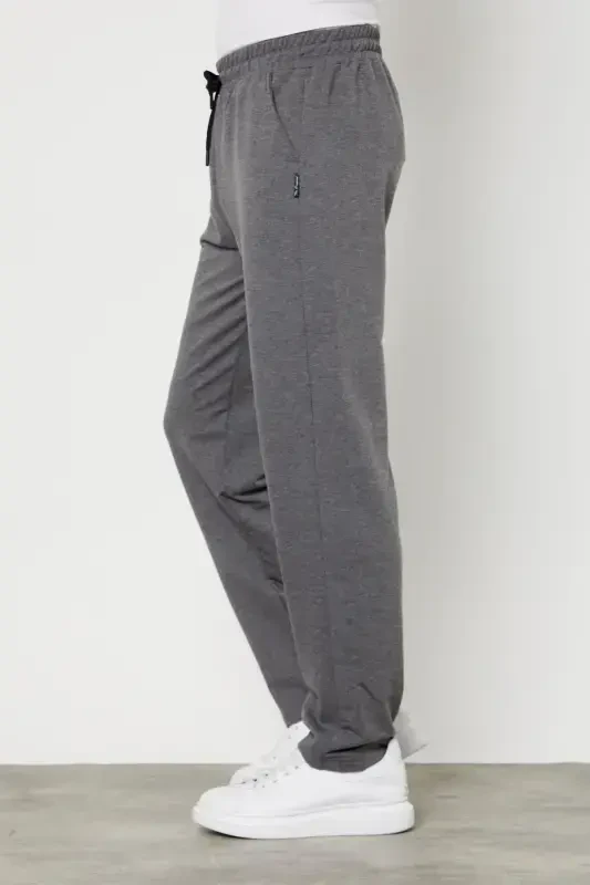 Антрацитовые мужские спортивные штаны прямого кроя, удобного кроя, из ткани премиум-класса, антрацитовые - 2