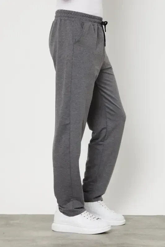 Антрацитовые мужские спортивные штаны прямого кроя, удобного кроя, из ткани премиум-класса, антрацитовые - 3