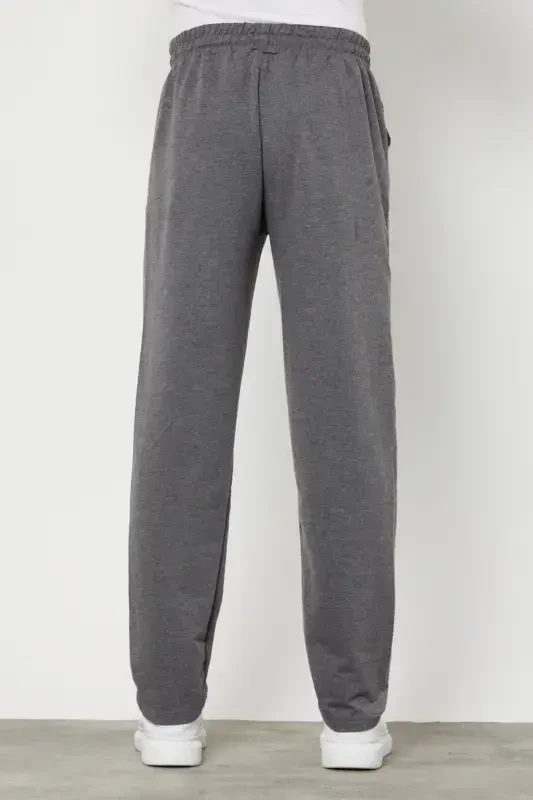 Антрацитовые мужские спортивные штаны прямого кроя, удобного кроя, из ткани премиум-класса, антрацитовые - 4