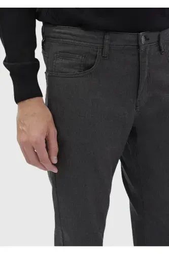 Антрацитовые прямые брюки slim fit, повседневные, хлопковая смесь. - 4