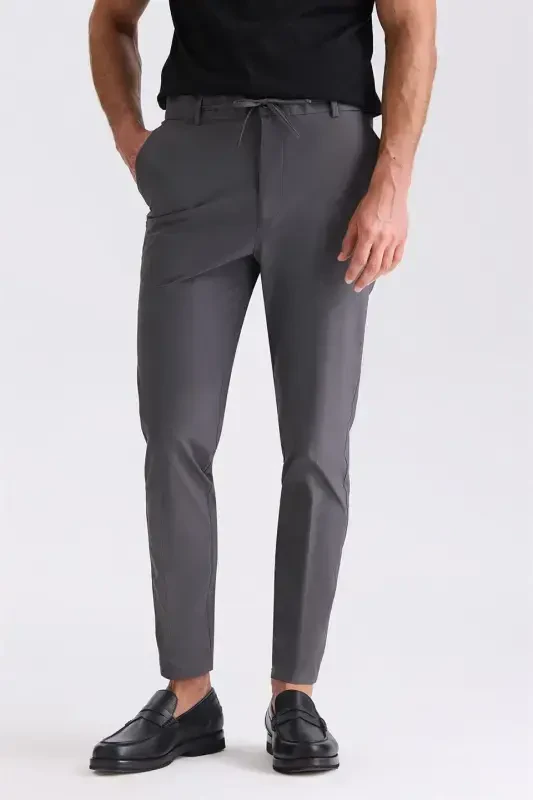 Антрацитовые спортивные джоггеры Comfort Fit с эластичной талией - JAKAMEN