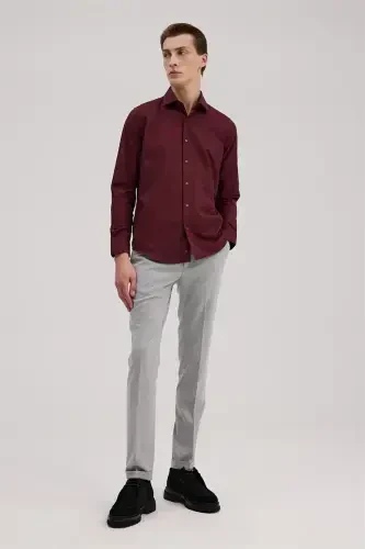 Антрацитовые удобные брюки из ткани с двойными штанинами - 1