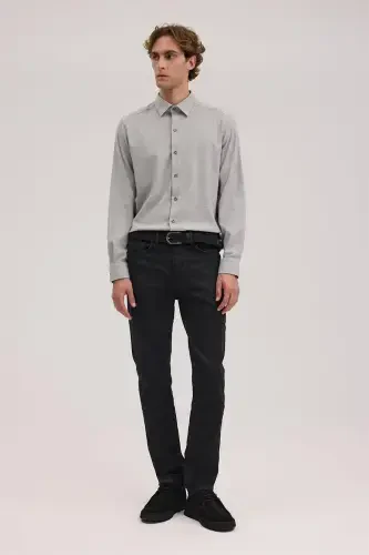 Антрацитовые удобные хлопковые джинсы - 2