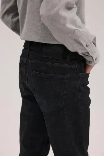 Антрацитовые удобные хлопковые джинсы - 3