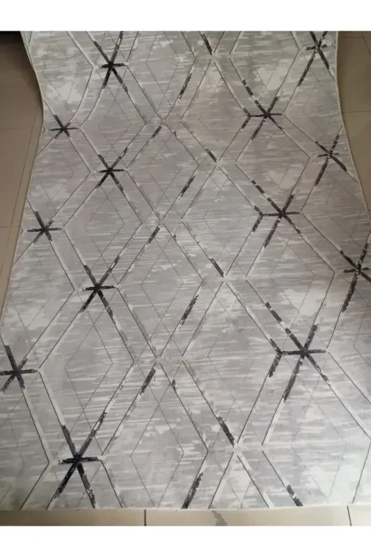 Антрацитовый нескользящий коврик - Всесезонный моющийся ковер | Для гостиной, ванной, балкона, молодежной комнаты - Черный - ASLAN HOME