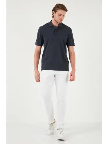 Antrasit % 100 Pamuk Regular Fit Düğmeli Erkek Polo Yaka T Shirt 5902127-Antrasit - 5