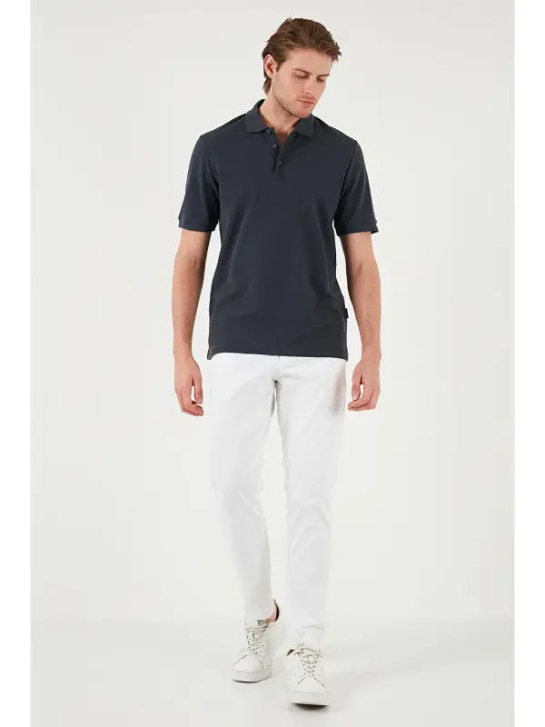 Antrasit % 100 Pamuk Regular Fit Düğmeli Erkek Polo Yaka T Shirt 5902127-Antrasit - 5