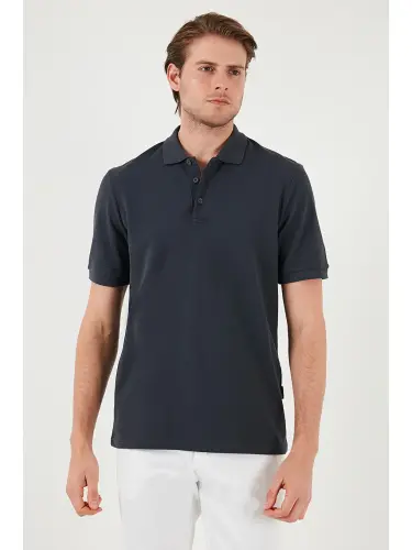 Antrasit % 100 Pamuk Regular Fit Düğmeli Erkek Polo Yaka T Shirt 5902127-Antrasit - 6