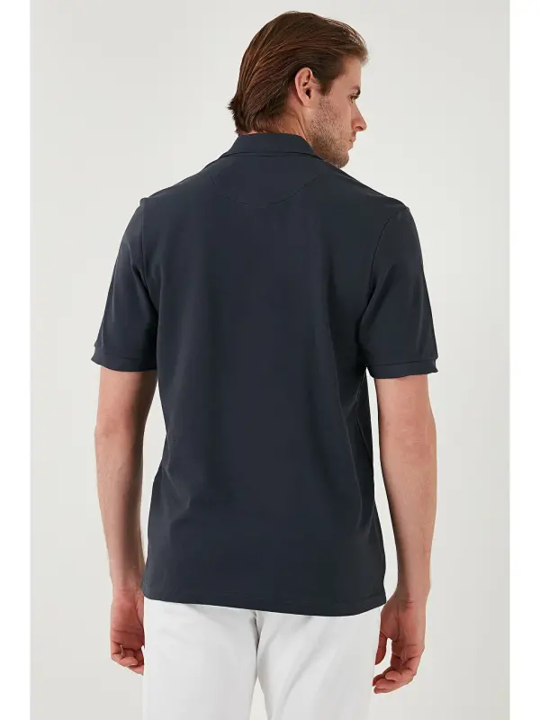 Antrasit % 100 Pamuk Regular Fit Düğmeli Erkek Polo Yaka T Shirt 5902127-Antrasit - 7