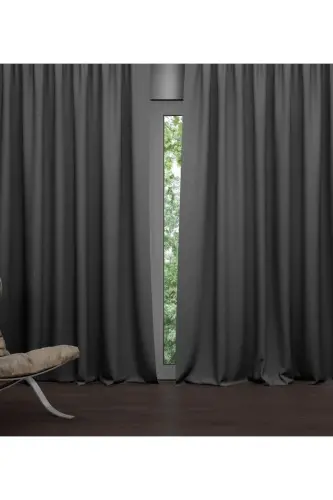 Antrasit Blackout Güneş Geçirmez Karartma Fon Perde - Antrasit - SELERTEKS HOME (1)