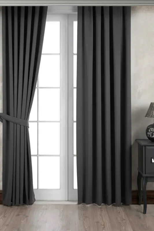 Antrasit Blackout Güneş Geçirmez Karartma Fon Perde - Antrasit - SELERTEKS HOME