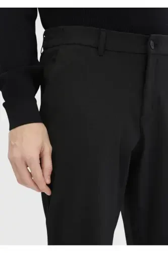 Antrasit Çizgili Örme Jogging Fit Casual Pantolon-Antrasit - 4