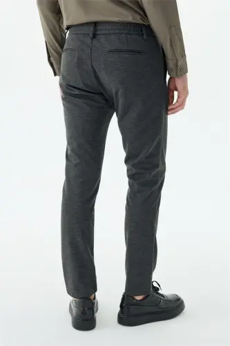 Antrasit Comfort Fit Bel Lastiği Yan Cepli Jogger Pantolon - 4