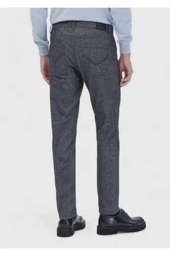 Antrasit Düz Dokuma Slim Fit Casual Pamuk Karışımlı Pantolon - 5