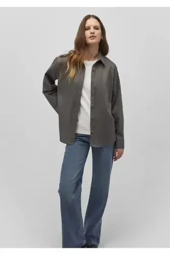 Antrasit Gömlek Loose Fit / Bol Rahat Kesim 1210943-70121-Gri - MAVI (1)