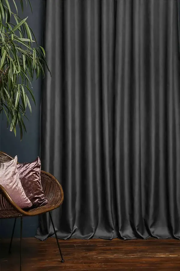 Antrasit Gri Termal Işık Geçirmez Blackout Karartma Güneşlik Perde (EN X BOY)-Antrasit Gri - 4