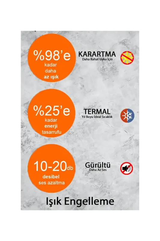 Antrasit Gri Termal Işık Geçirmez Blackout Karartma Güneşlik Perde (EN X BOY)-Antrasit Gri - 7