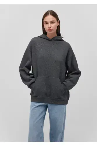 Kapüşonlu Antrasit Sweatshirt 1S10186-87829-Antrasit - 1