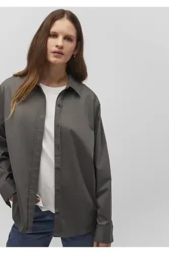 Antrasit Ko'ylak Loose Fit / Bol Rahat Kesim 121094 - 1