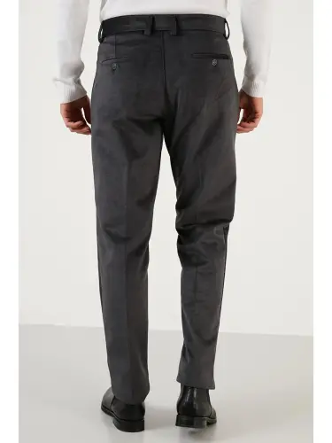 Antrasit Normal Bel Regular Fit Düz Paça Kadife Erkek Pantolon 645MERLIN-Antrasit - 4
