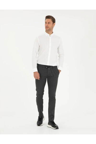 Antrasit rangli ingich o'tirgan kanvas shim - PIERRE CARDIN