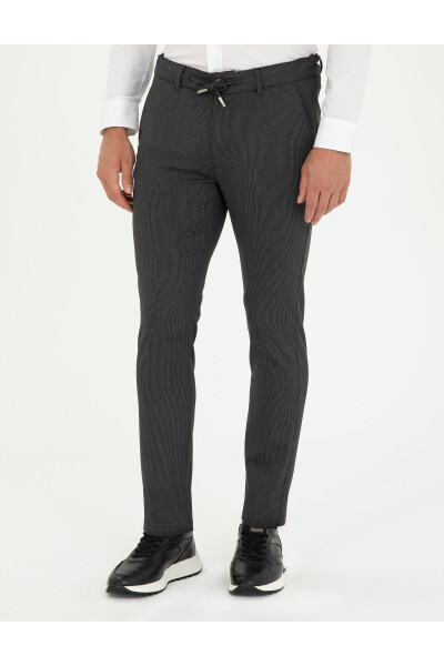 Antrasit rangli ingich o'tirgan kanvas shim - PIERRE CARDIN (1)