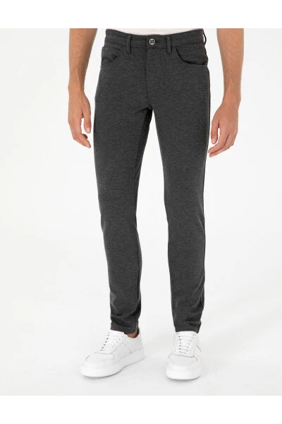 Antrasit rangli Slim Fit kanvas shimlar - PIERRE CARDIN (1)