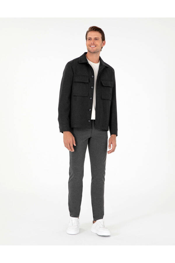 Antrasit rangli Slim Fit kanvas shimlar - 3