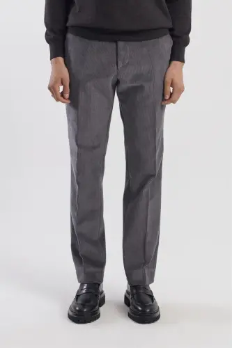 Antrasit Regular Fit %100 Pamuk Kadife Pantolon - 1