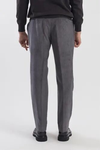 Antrasit Regular Fit %100 Paxta Baxmal Şim - 4