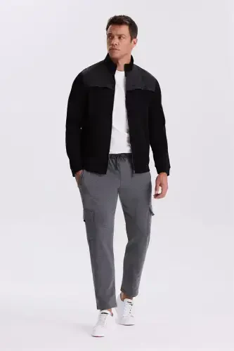 Antrasit Slim Fit Cepli Pamuklu Likralı Eşofman Altı - Modazone (1)