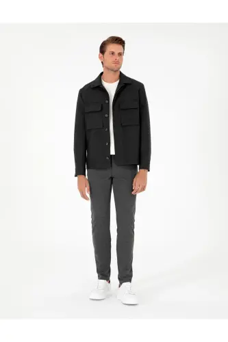 Antrasit Slim Fit Kanvas Pantolon 50295933-VR006 - Antrasit - 1